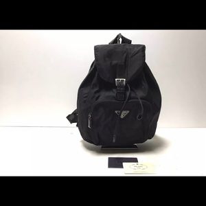 AUTHENTIC PRADA nylon backpack black comes with authenticity card
